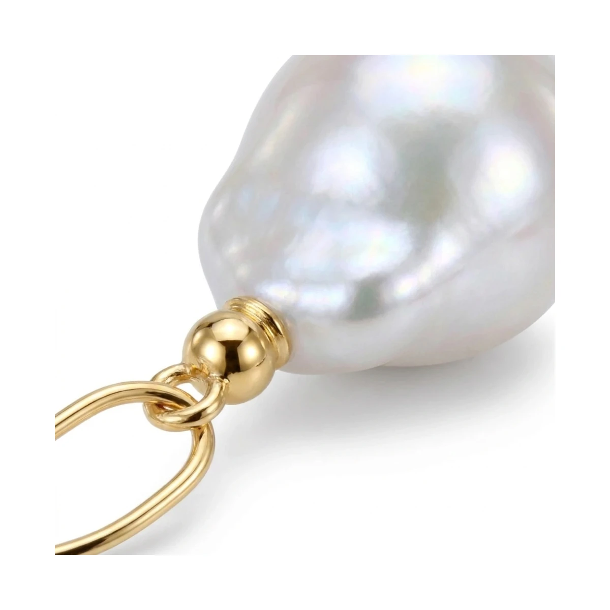 Freshwater Baroque Hook Drop Earrings  | 18 ct Yellow Gold