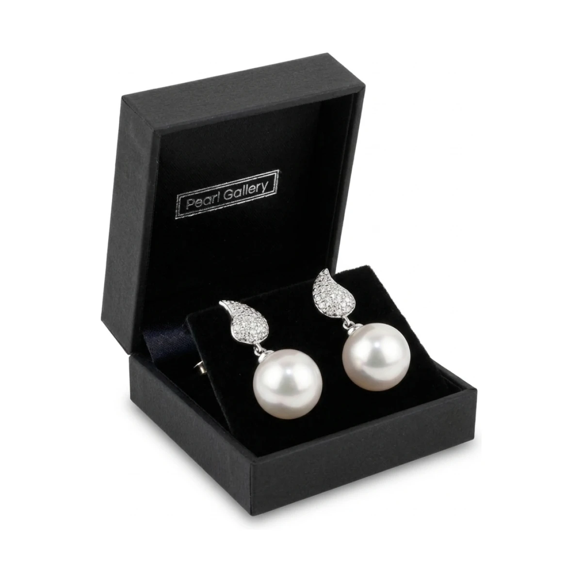 Freshwater Pearl and Diamond Earrings  |  18ct White Gold