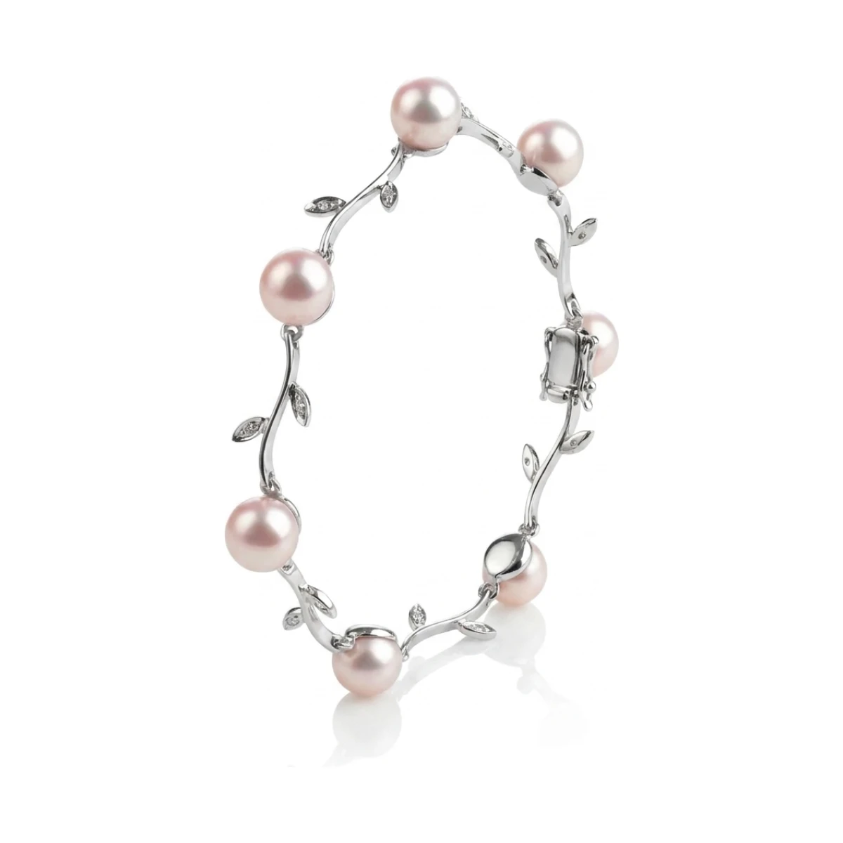Freshwater Cultured Pearl & Diamond Bracelet  |  9ct Gold