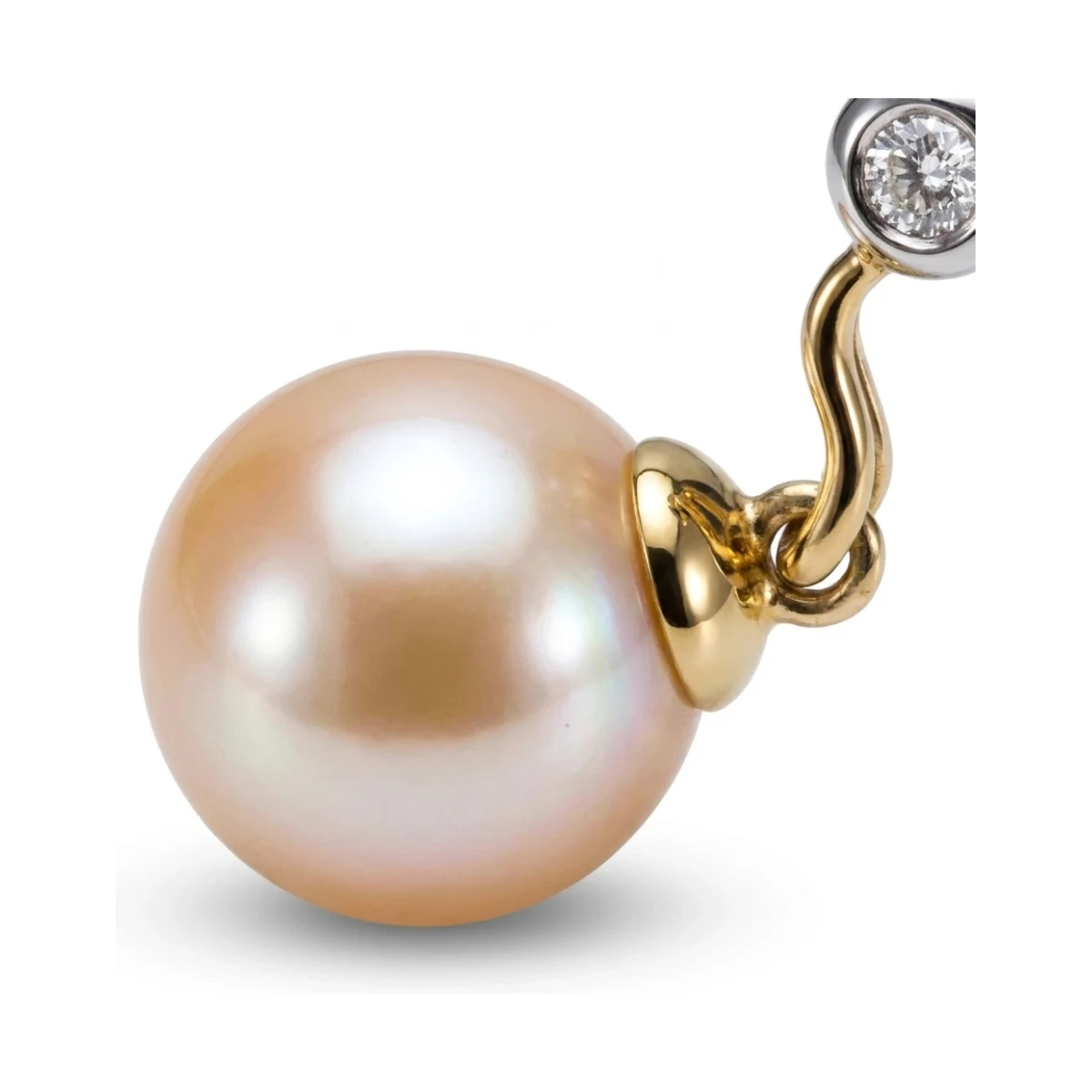 Freshwater Drop Pearl & Diamond Earrings  |  9ct Gold