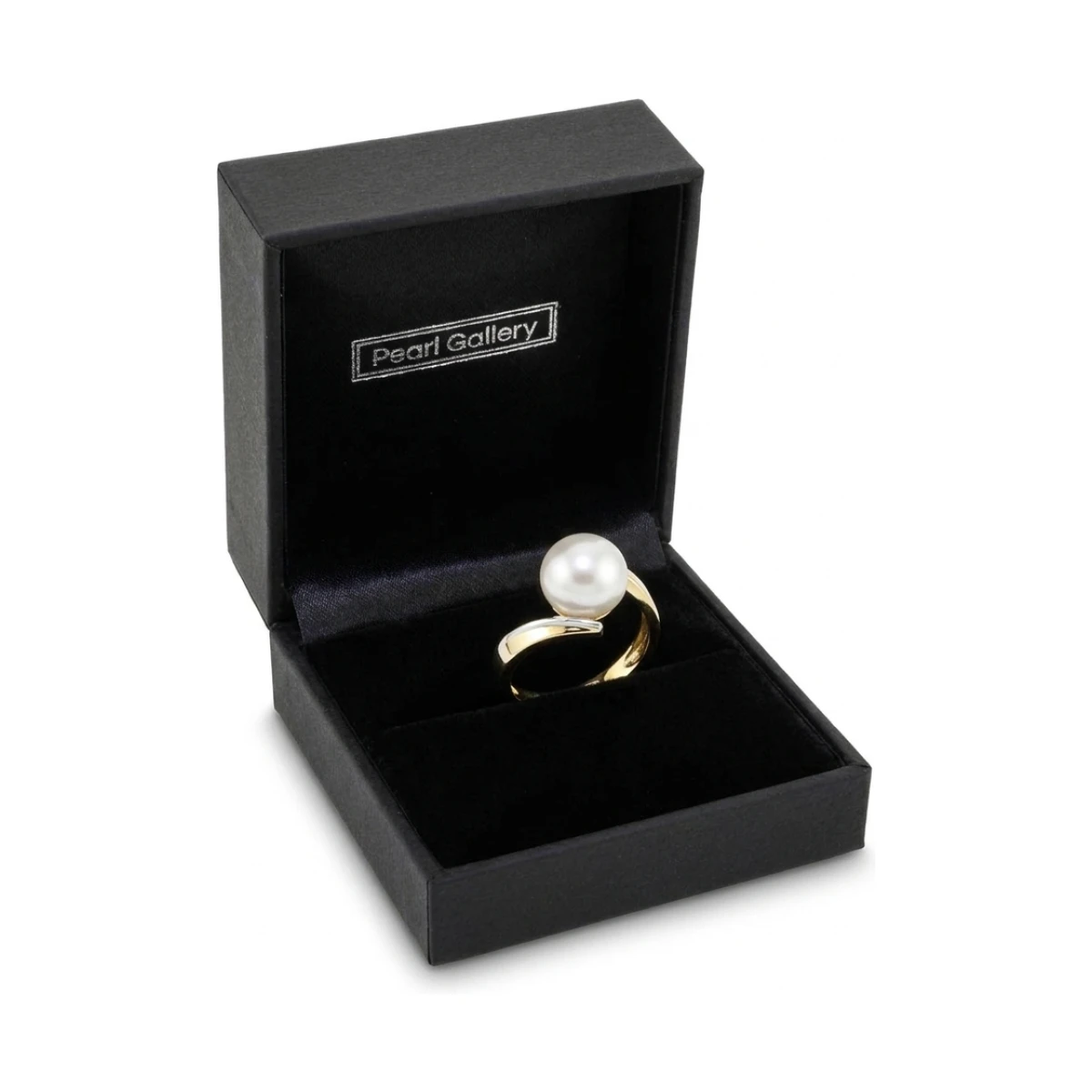 Freshwater Cultured Pearl Crossover Ring | 9ct Yellow  & White Gold