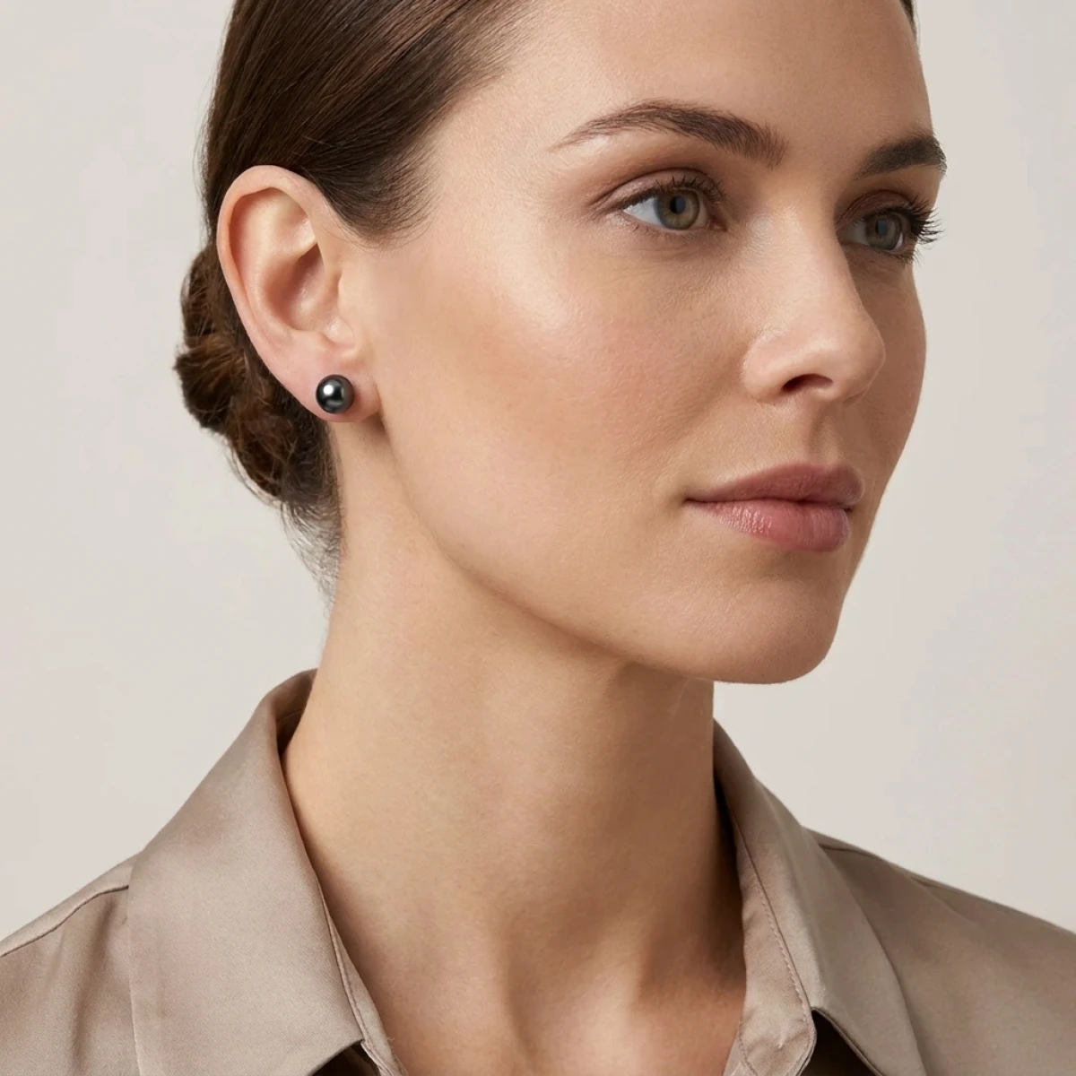 Black Akoya Stud Earrings  |  8.0-8.5 mm
