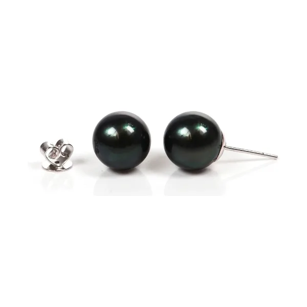 Black Akoya Stud Earrings  |  8.5-9.0 mm