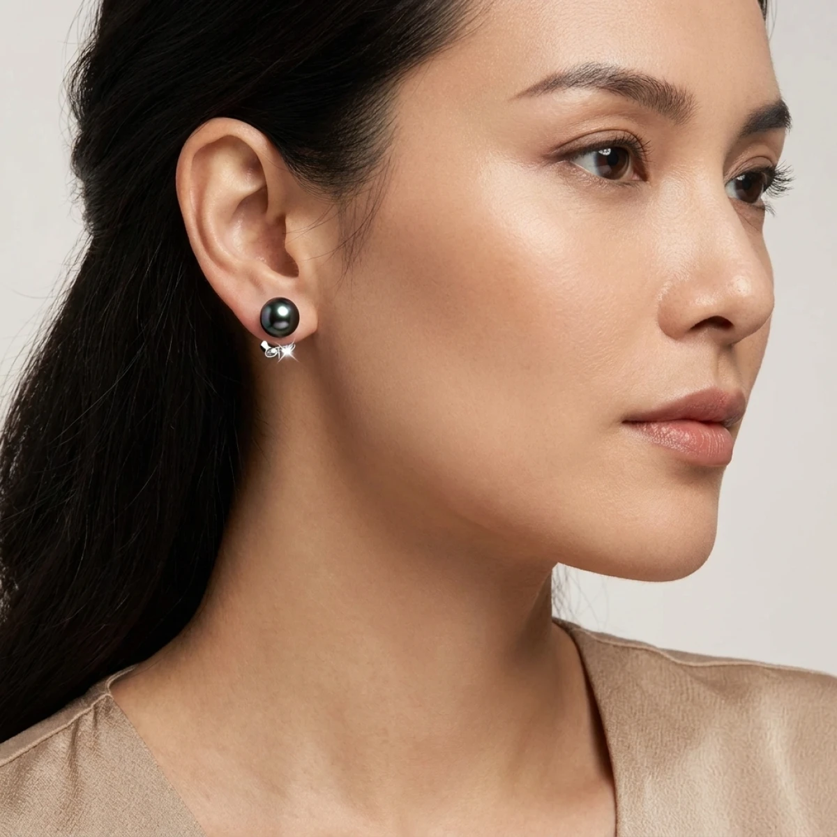  Black Akoya Stud Earrings  |  8.5-9.0 mm