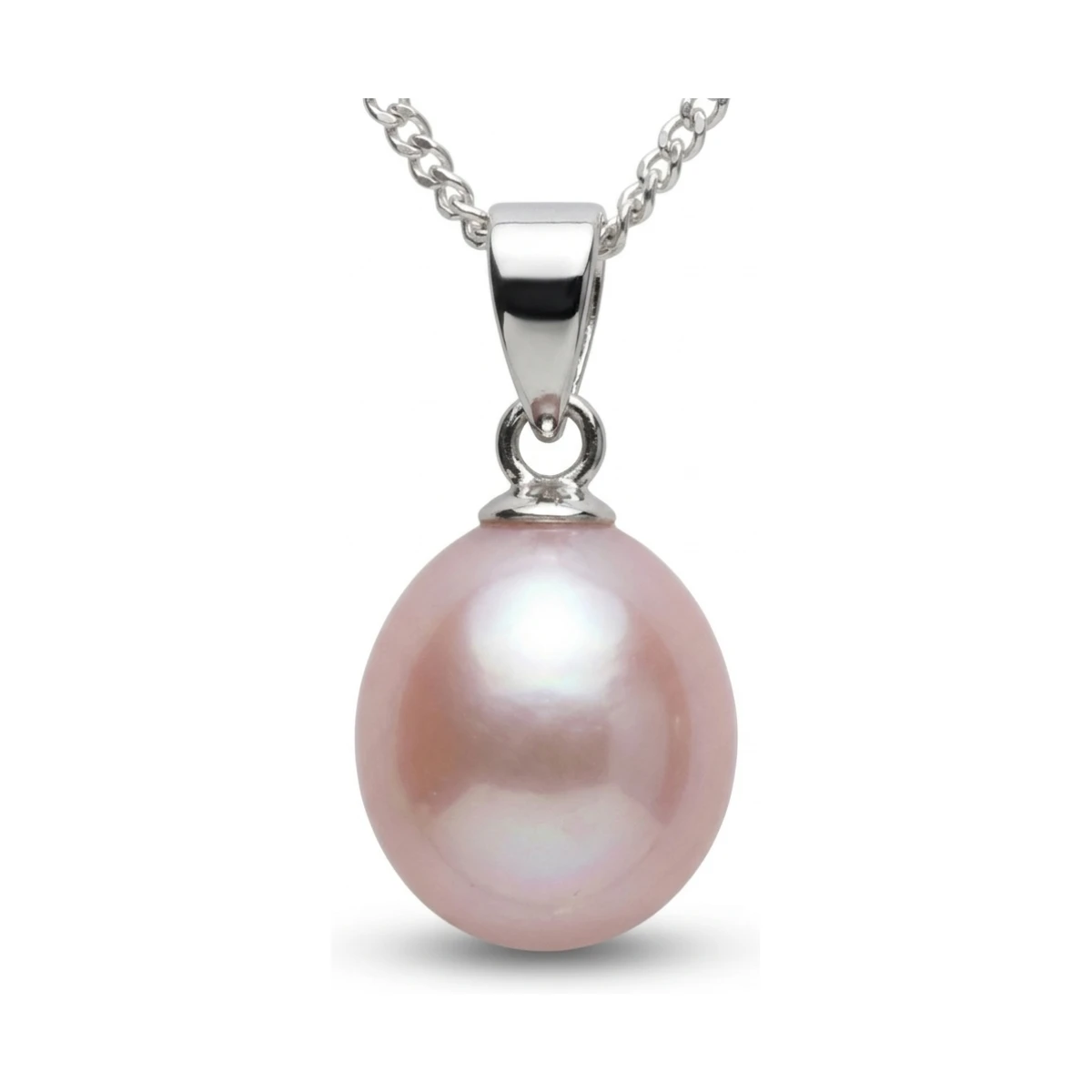  Freshwater Cultured Pearl Long Drop Pendant  |  Silver