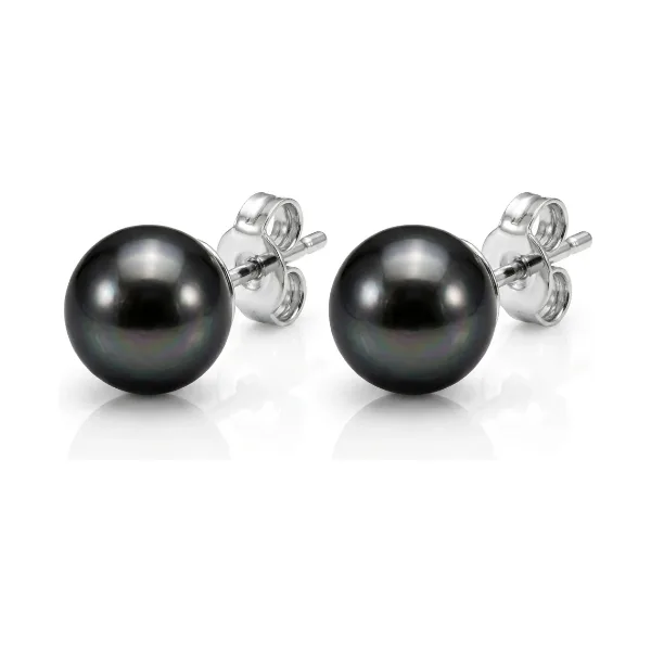 Black Akoya Stud Earrings  |  9.0-9.5 mm