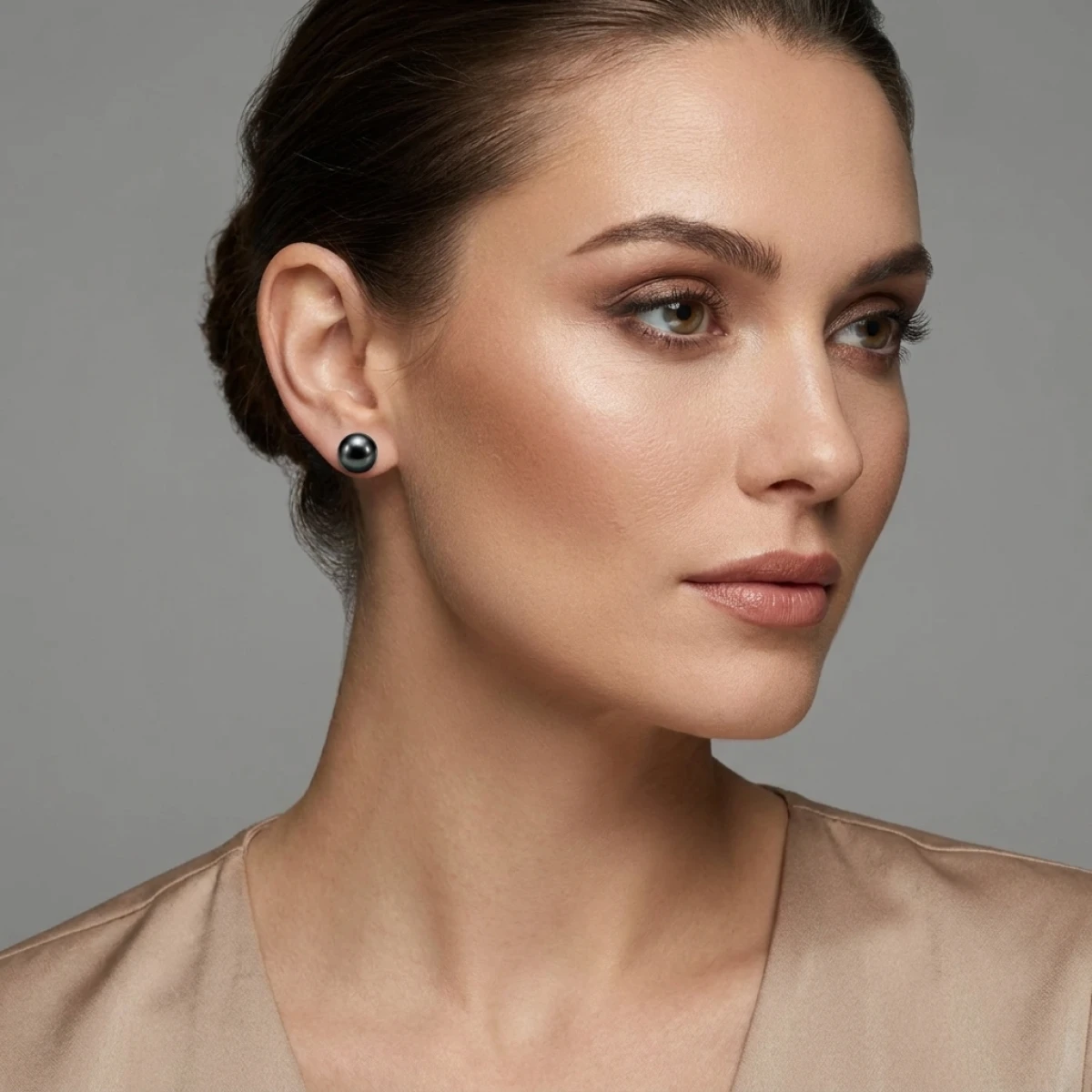 Black Akoya Stud Earrings  |  9.0-9.5 mm