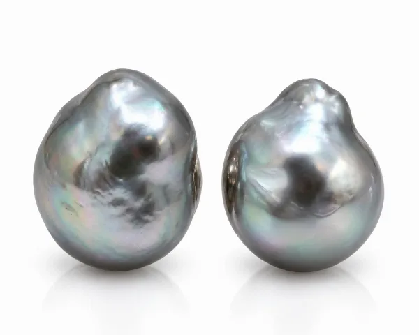 Tahitian Keshi Pearl Stud Earrings  |  18ct White Gold