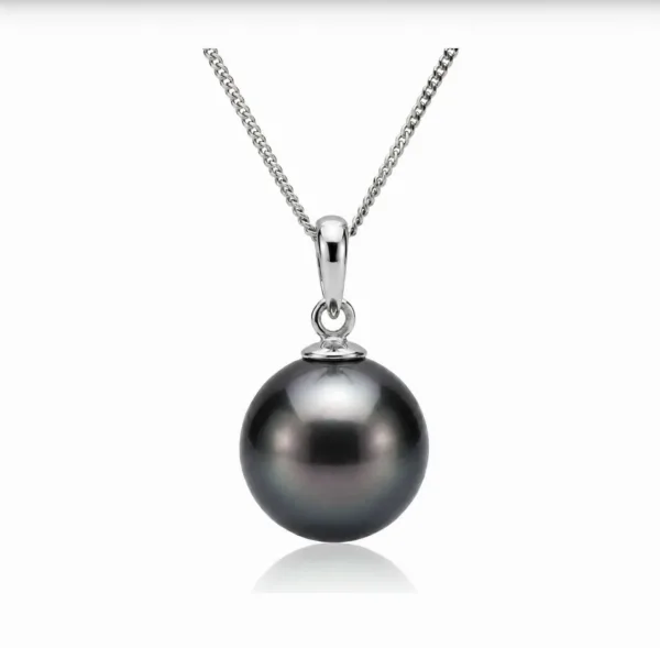 Tahitian Pearl Simple Pendant  |  9ct White Gold