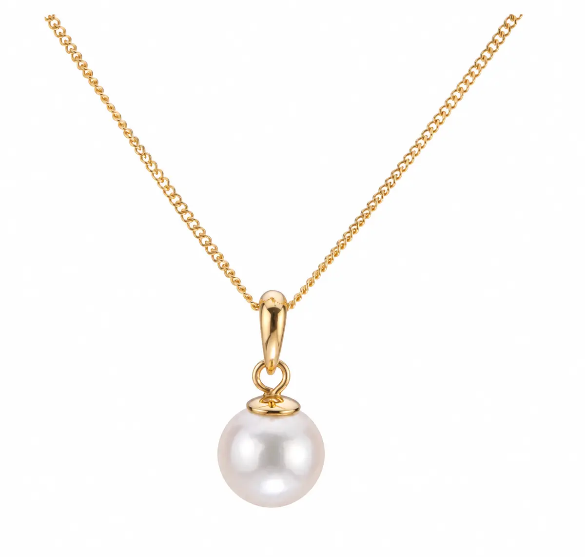 Simple Akoya Cultured Pearl Pendant 7.5-8.0 mm  |  9ct Yellow Gold