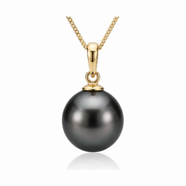 Tahitian Pearl Simple Pendant  |  9ct Yellow Gold