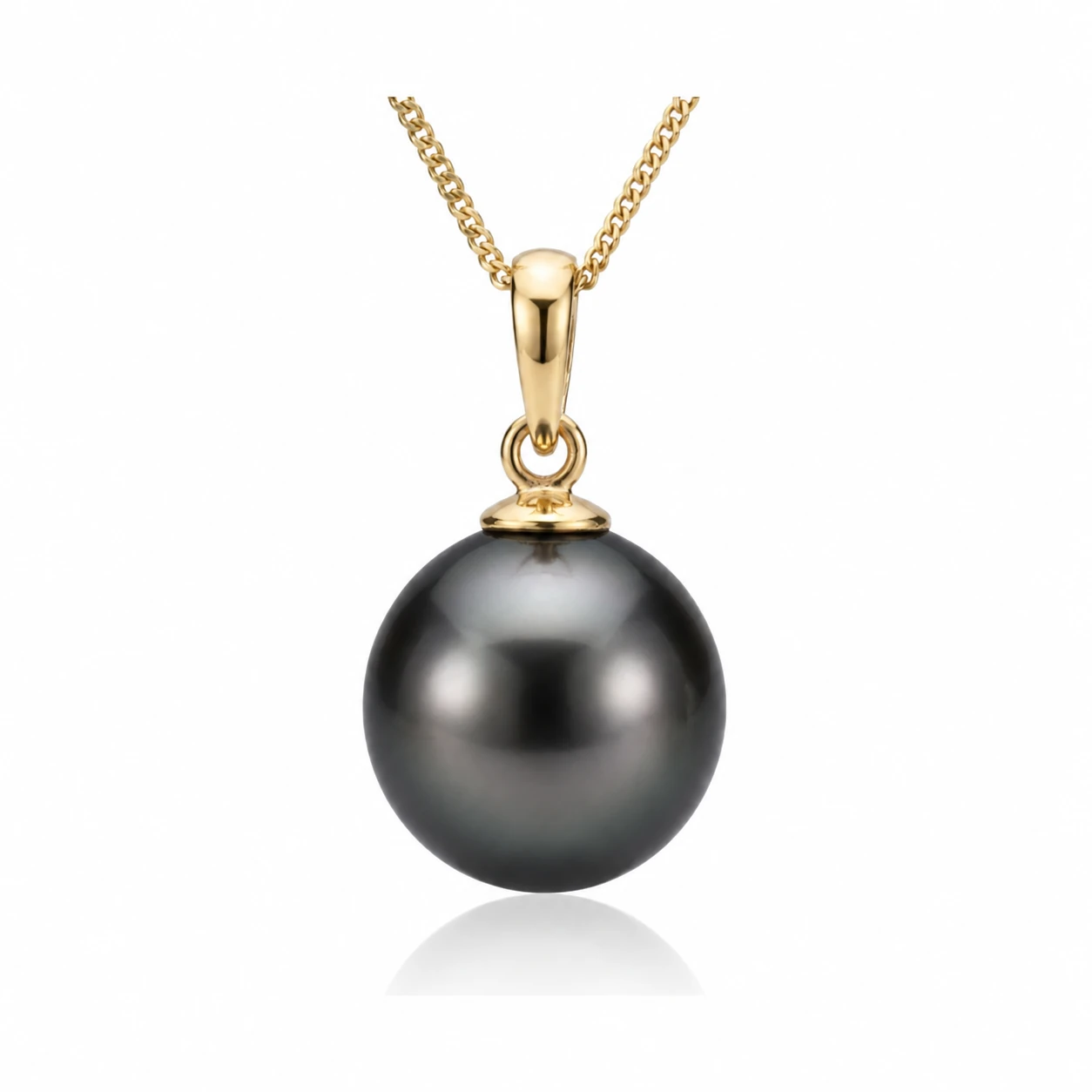 Tahitian Pearl Simple Pendant  |  9ct Yellow Gold