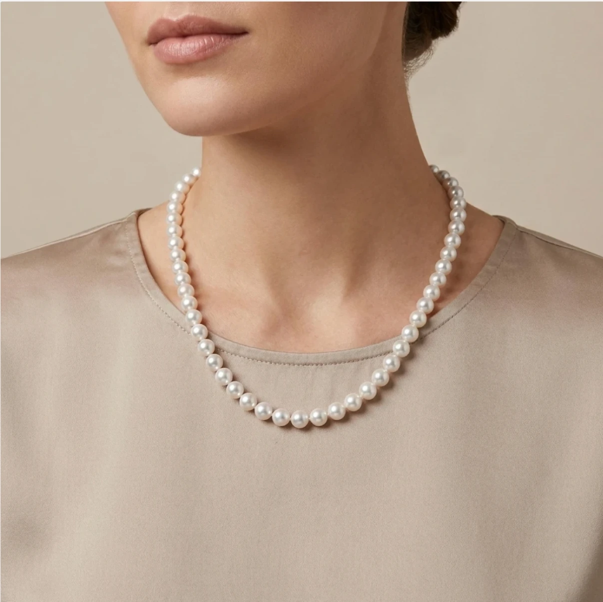 White Akoya Pearl Necklace | AAA Grade | 8.0-8.5 mm