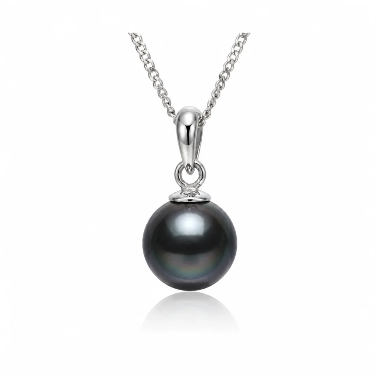 Black Akoya Cultured Pearl Pendant 7.5-8.0 mm  |  18ct White Gold