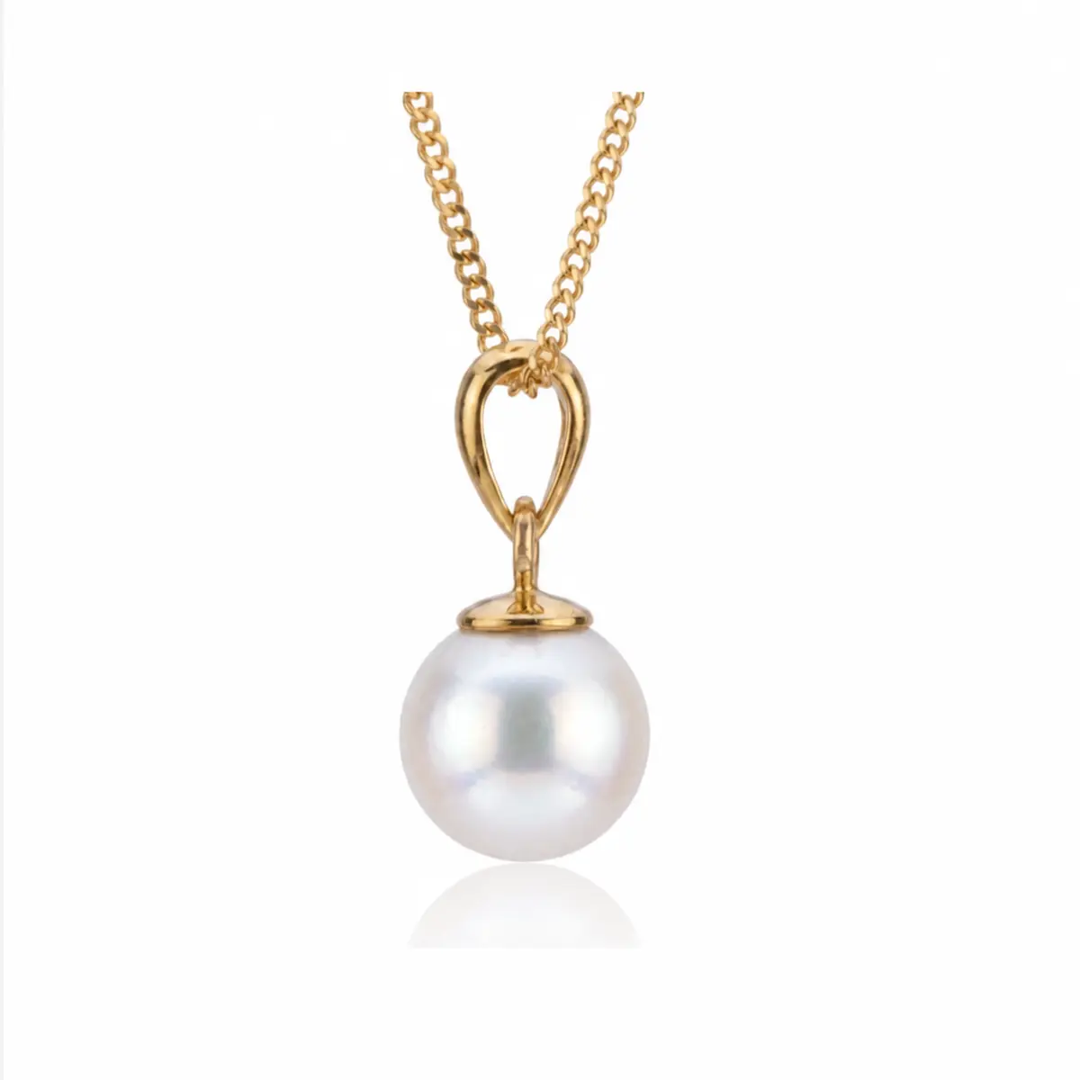 Simple Akoya Cultured Pearl Pendant 7.5-8.0 mm  |  9ct Yellow Gold