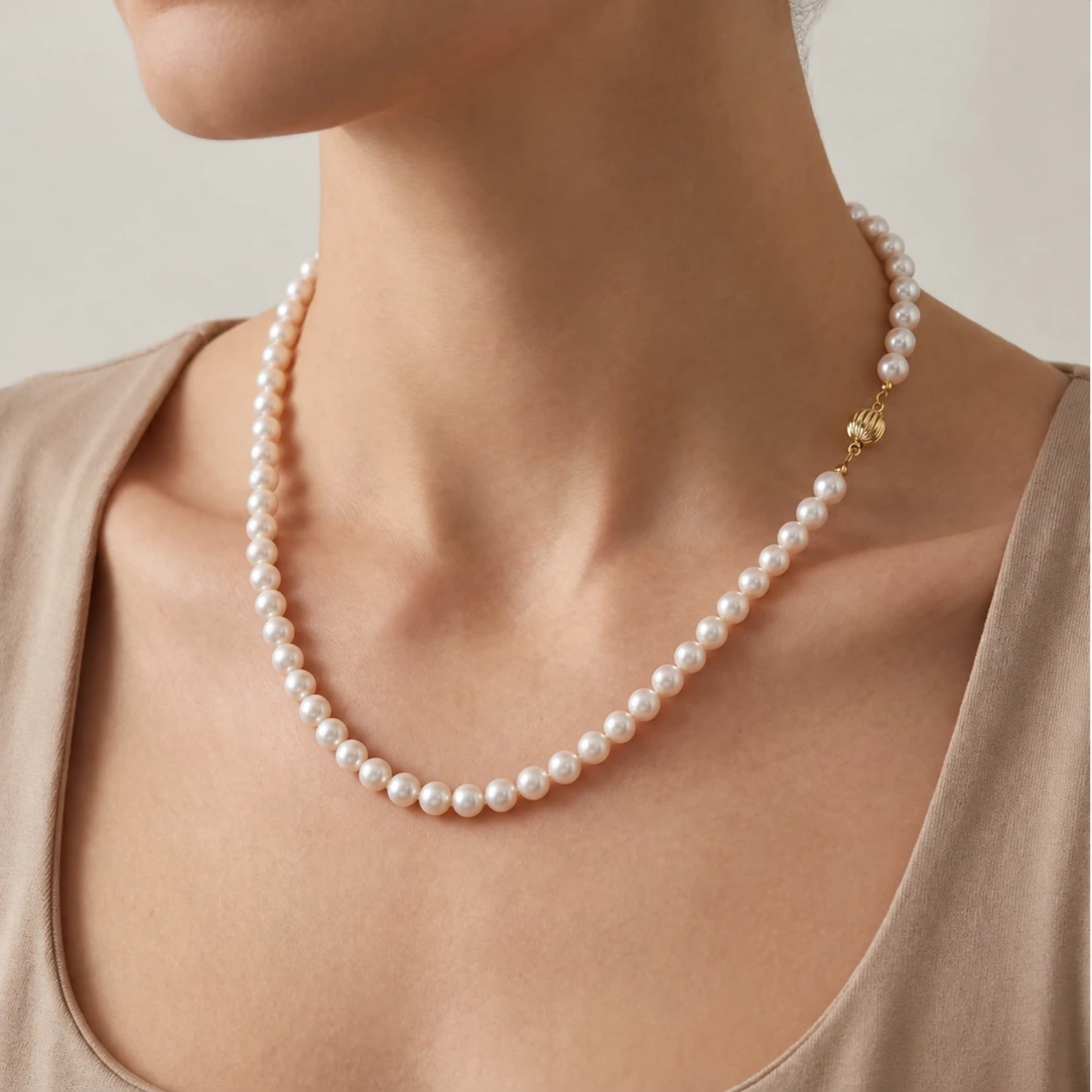 Freshwater White Pearl Necklace | AA Grade | 6mm