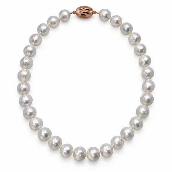 White Baroque South Sea Pearl Necklace 12.2 To 14mm