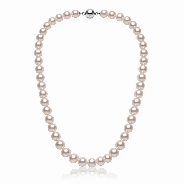 White Akoya Pearl Necklace | Hanadama Grade | 8.5-9.0 mm  