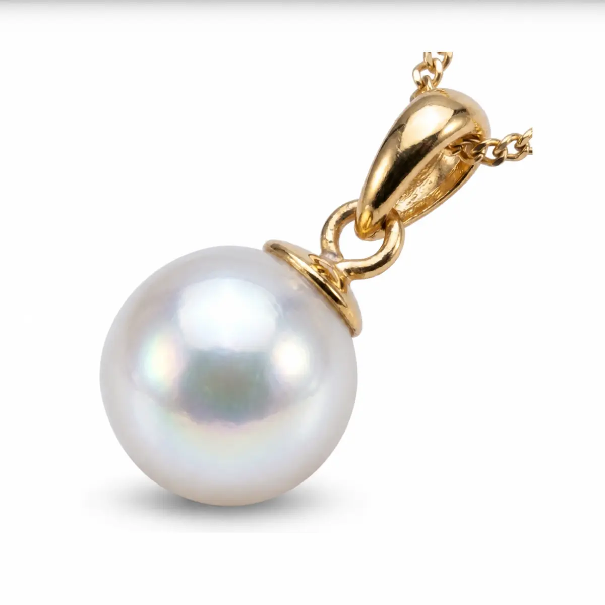 Simple Akoya Cultured Pearl Pendant 7.5-8.0 mm  |  9ct Yellow Gold